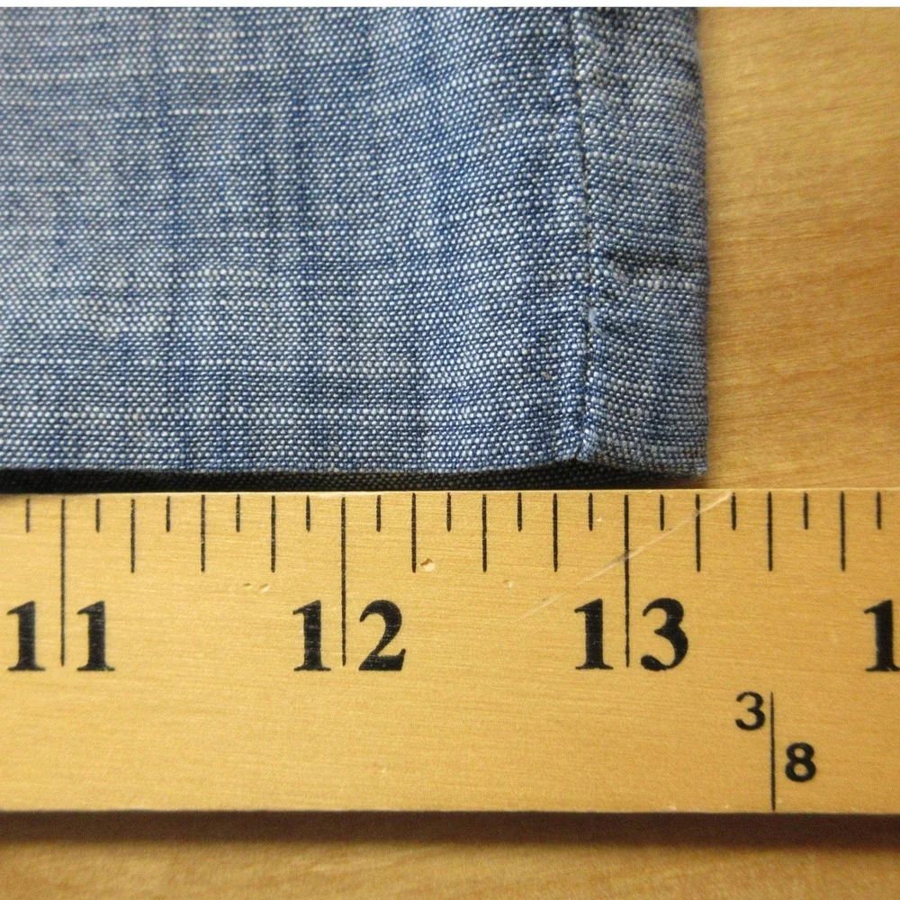 LEE Wide Leg Loose Fit Pleated Trouser Pant Sz 14 Indigo Prep Chambray Denim NWT